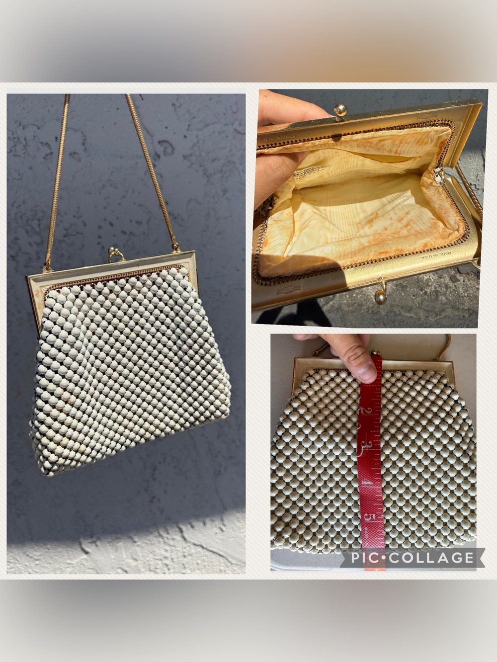 Vintage Whiting & Davis Metal Mesh with Metal Frame Handbag